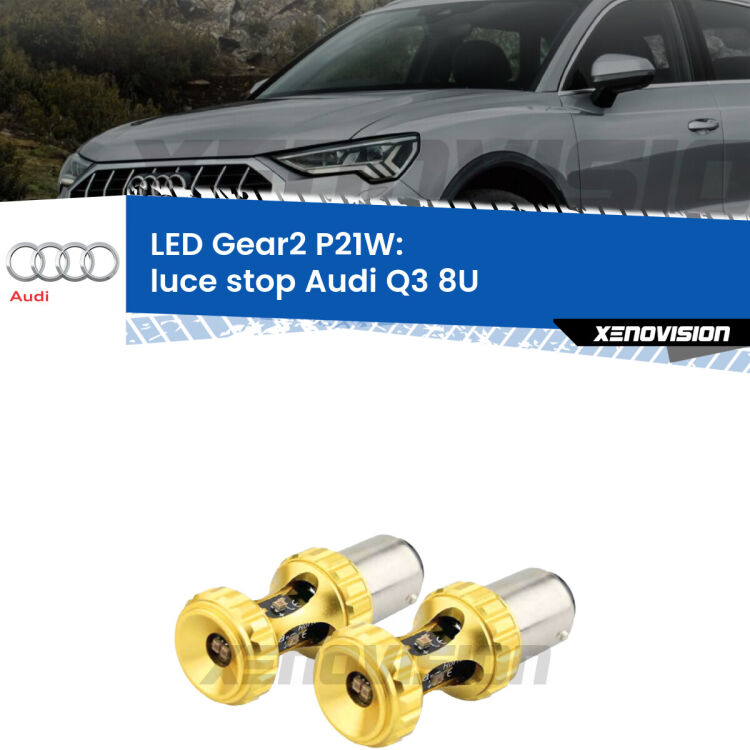 <strong>Luce Stop LED per Audi Q3</strong> 8U nel portellone. Coppia lampade <strong>P21W</strong> super canbus Rosse modello Gear2.