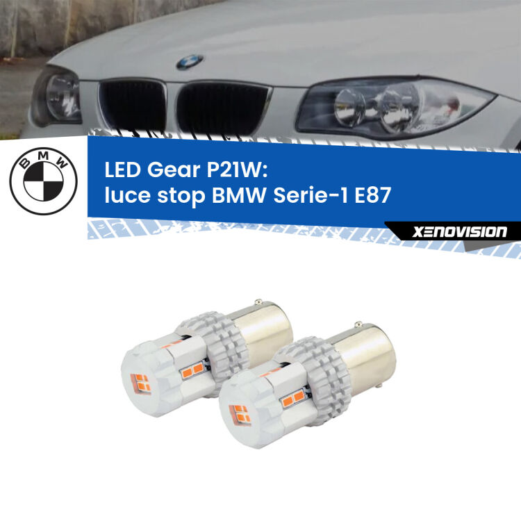 0 Luce Stop LED per BMW Serie-1 E87 2003 - 2012: P21W Gear <p>Coppia <strong>LED P21W Rossi per </strong><strong>luce Stop</strong> <strong>BMW</strong> <strong>Serie-1 </strong>(E87) 2003 - 2012: ultracompatti, illuminazione a 360 gradi e Canbus. Qualità Massima.</p>
<div> </div>