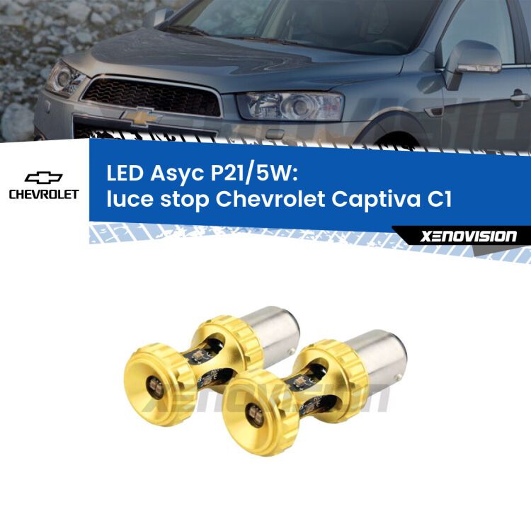 0  luce Stop LED per Chevrolet Captiva C1 2006 - 2018: p21/5w Asyc <strong>luce stop LED per Chevrolet Captiva</strong> C1 2006 - 2018. Lampadina <strong>P21/5W</strong> rossa Canbus modello Asyc Xenovision.