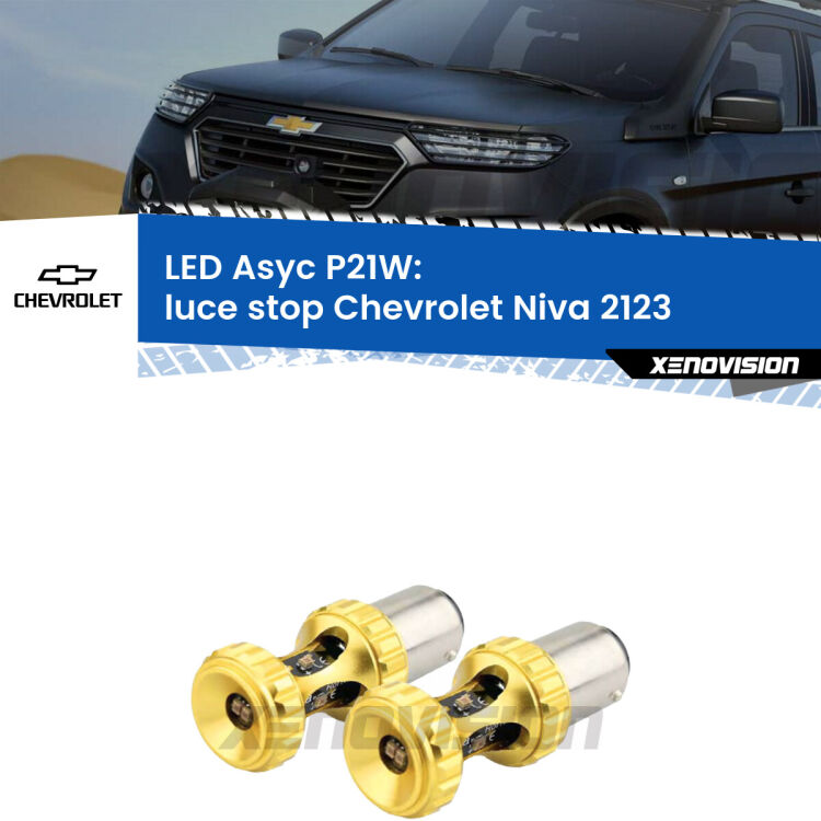 0 Luce Stop LED per Chevrolet Niva 2123 2002 - 2009: P21W Asyc <strong>Luce Stop LED per Chevrolet Niva</strong> 2123 2002 - 2009. Coppia lampade <strong>P21W</strong> super canbus Rosse modello Gear2.