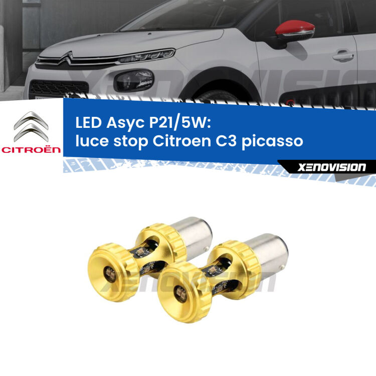 <strong>luce stop LED per Citroen C3 picasso</strong>  2009 - 2016. Lampadina <strong>P21/5W</strong> rossa Canbus modello Asyc Xenovision.
