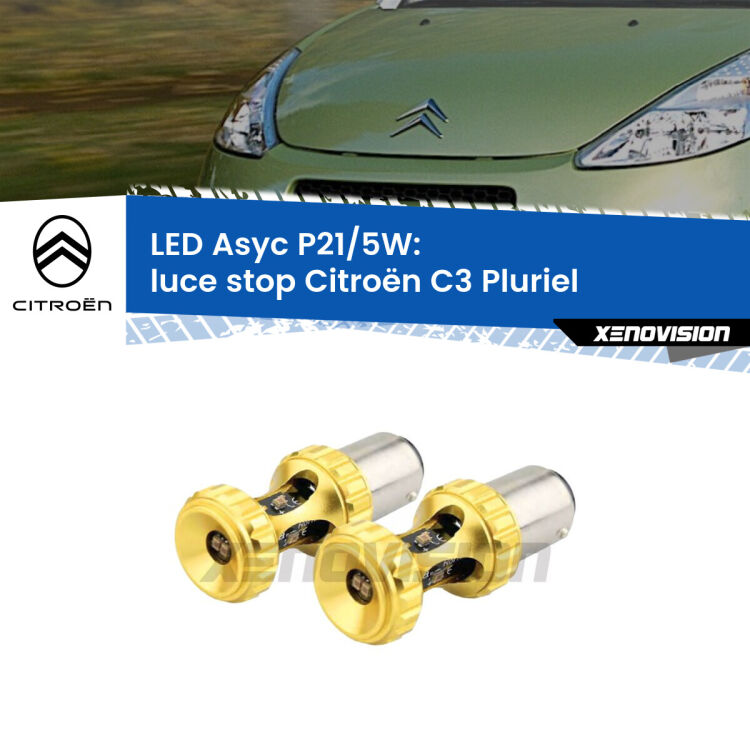 0 luce Stop LED per Citroën C3 Pluriel 2003 - 2010: p21/5w Asyc <strong>luce stop LED per Citroën C3 Pluriel</strong> 2003 - 2010. Lampadina <strong>P21/5W</strong> rossa Canbus modello Asyc Xenovision.