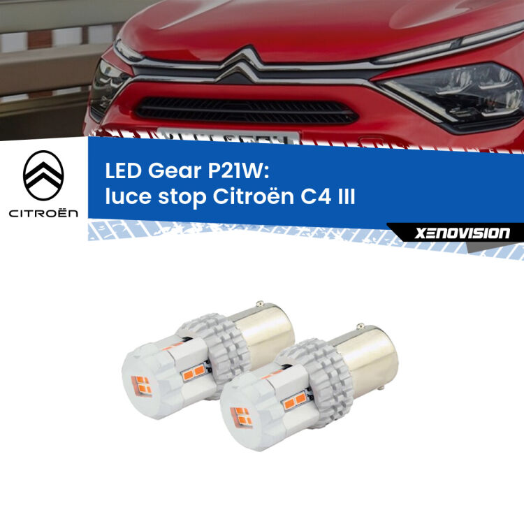 0 Luce Stop LED per Citroën C4 III 2020 in poi: P21W Gear <p>Coppia <strong>LED P21W Rossi per </strong><strong>luce Stop</strong> <strong>Citroën</strong> <strong>C4 </strong>(III) 2020 in poi: ultracompatti, illuminazione a 360 gradi e Canbus. Qualità Massima.</p>
<div> </div>