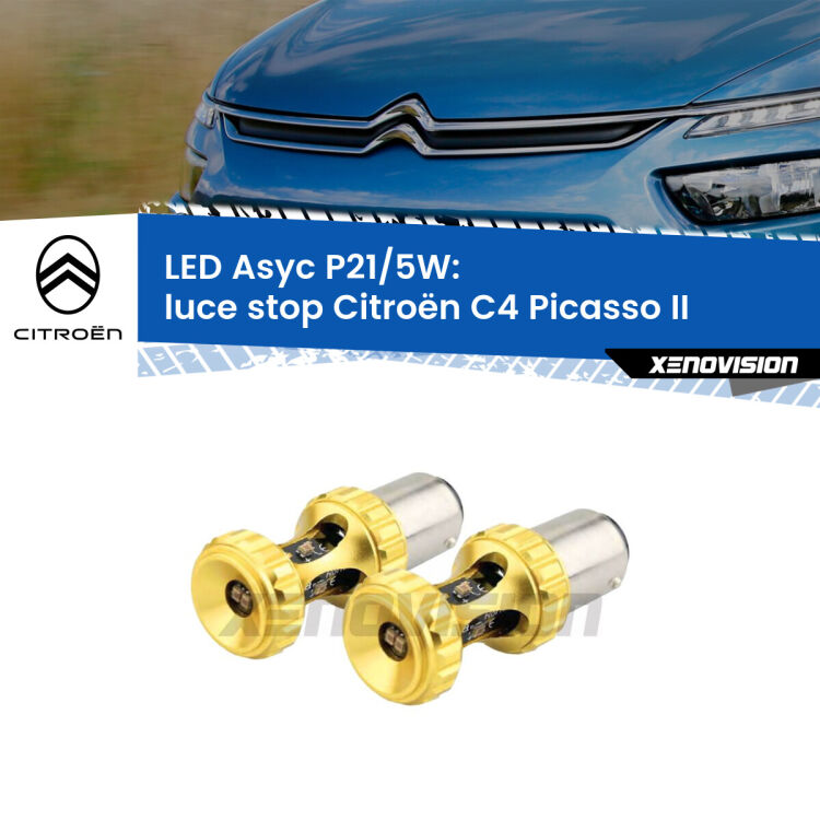 0 luce Stop LED per Citroën C4 Picasso II 2013 in poi: p21/5w Asyc <strong>luce stop LED per Citroën C4 Picasso</strong> II 2013 in poi. Lampadina <strong>P21/5W</strong> rossa Canbus modello Asyc Xenovision.