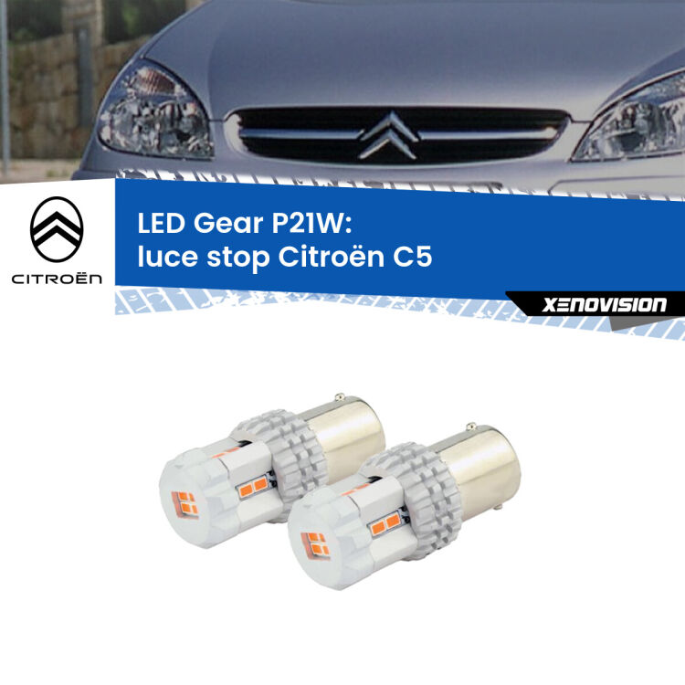 0 Luce Stop LED per Citroën C5 2001 - 2004: P21W Gear <p>Coppia <strong>LED P21W Rossi per </strong><strong>luce Stop</strong> <strong>Citroën</strong> <strong>C5 </strong> 2001 - 2004: ultracompatti, illuminazione a 360 gradi e Canbus. Qualità Massima.</p>
<div> </div>