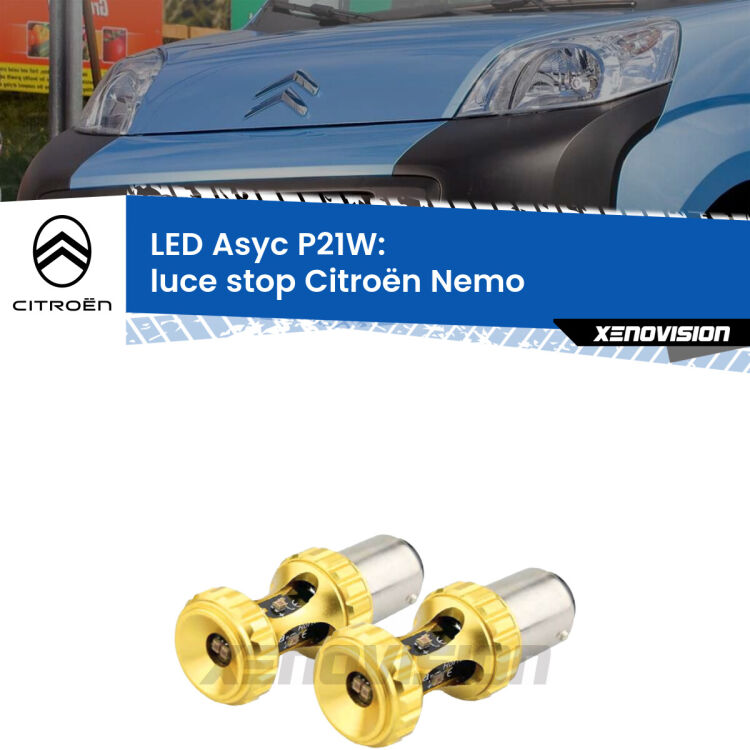 0 Luce Stop LED per Citroën Nemo 2008 in poi: P21W Asyc <strong>Luce Stop LED per Citroën Nemo</strong> 2008 in poi. Coppia lampade <strong>P21W</strong> super canbus Rosse modello Gear2.
