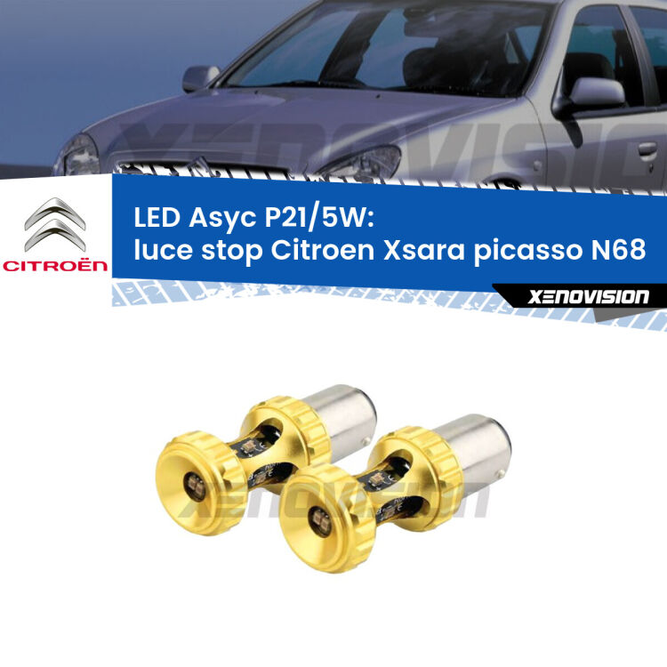<strong>luce stop LED per Citroen Xsara picasso</strong> N68 1999 - 2012. Lampadina <strong>P21/5W</strong> rossa Canbus modello Asyc Xenovision.