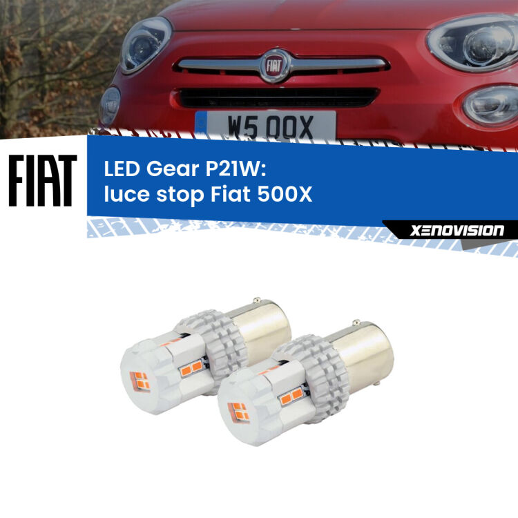 0 Luce Stop LED per Fiat 500X  2014 in poi: P21W Gear <p>Coppia <strong>LED P21W Rossi per </strong><strong>luce Stop</strong> <strong>Fiat</strong> <strong>500X </strong> 2014 in poi: ultracompatti, illuminazione a 360 gradi e Canbus. Qualità Massima.</p>
<div> </div>