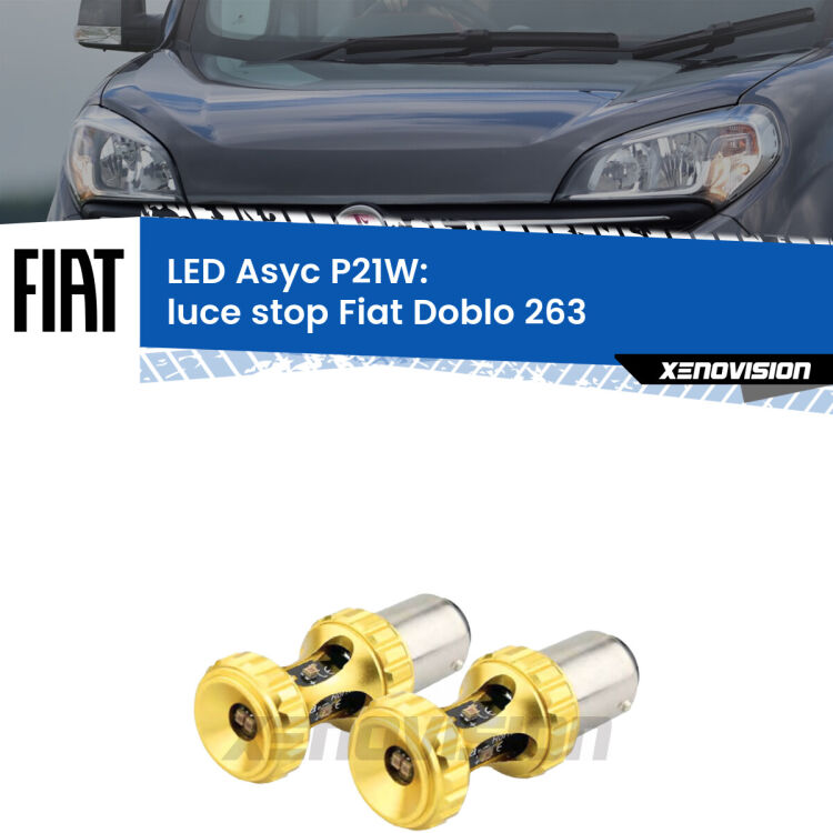 0 Luce Stop LED per Fiat Doblo 263 2010 - 2014: P21W Asyc <strong>Luce Stop LED per Fiat Doblo</strong> 263 2010 - 2014. Coppia lampade <strong>P21W</strong> super canbus Rosse modello Gear2.