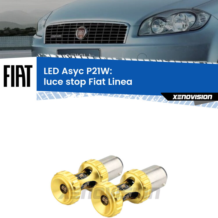 0 Luce Stop LED per Fiat Linea 2007 - 2018: P21W Asyc <strong>Luce Stop LED per Fiat Linea</strong> 2007 - 2018. Coppia lampade <strong>P21W</strong> super canbus Rosse modello Gear2.