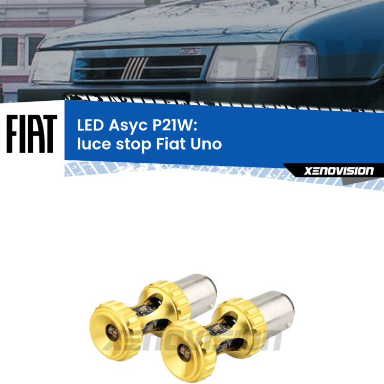 0 Luce Stop LED per Fiat Uno 1983 - 1995: P21W Asyc <strong>Luce Stop LED per Fiat Uno</strong> 1983 - 1995. Coppia lampade <strong>P21W</strong> super canbus Rosse modello Gear2.
