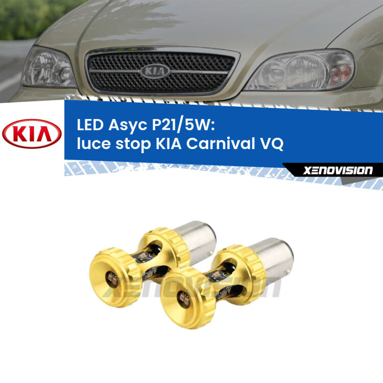 0 luce Stop LED per KIA Carnival VQ 2005 - 2013: p21/5w Asyc <strong>luce stop LED per KIA Carnival</strong> VQ 2005 - 2013. Lampadina <strong>P21/5W</strong> rossa Canbus modello Asyc Xenovision.