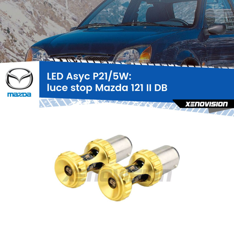 <strong>luce stop LED per Mazda 121 II</strong> DB 1990 - 1996. Lampadina <strong>P21/5W</strong> rossa Canbus modello Asyc Xenovision.