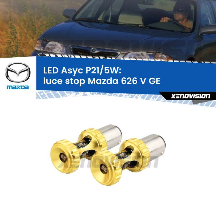 <strong>luce stop LED per Mazda 626 V</strong> GE 1992 - 1997. Lampadina <strong>P21/5W</strong> rossa Canbus modello Asyc Xenovision.