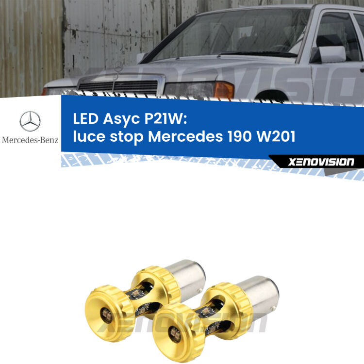 0 Luce Stop LED per Mercedes 190 W201 1982 - 1993: P21W Asyc <strong>Luce Stop LED per Mercedes 190</strong> W201 1982 - 1993. Coppia lampade <strong>P21W</strong> super canbus Rosse modello Gear2.