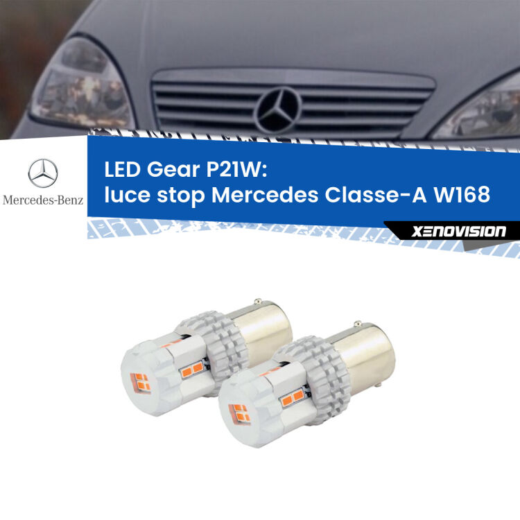 0 Luce Stop LED per Mercedes Classe-A W168 1997 - 2004: P21W Gear <p>Coppia <strong>LED P21W Rossi per </strong><strong>luce Stop</strong> <strong>Mercedes</strong> <strong>Classe-A </strong>(W168) 1997 - 2004: ultracompatti, illuminazione a 360 gradi e Canbus. Qualità Massima.</p>
<div> </div>