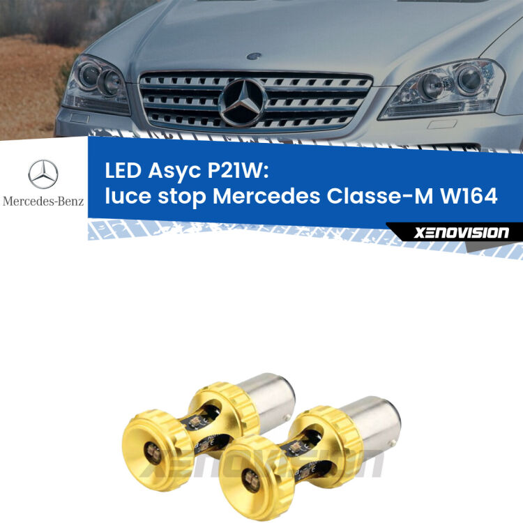 0 Luce Stop LED per Mercedes Classe-M W164 2005 - 2011: P21W Asyc <strong>Luce Stop LED per Mercedes Classe-M</strong> W164 2005 - 2011. Coppia lampade <strong>P21W</strong> super canbus Rosse modello Gear2.