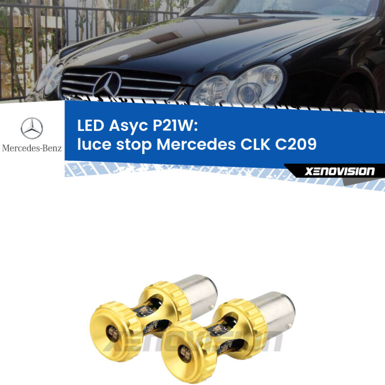 0 Luce Stop LED per Mercedes CLK C209 2002 - 2009: P21W Asyc <strong>Luce Stop LED per Mercedes CLK</strong> C209 2002 - 2009. Coppia lampade <strong>P21W</strong> super canbus Rosse modello Gear2.