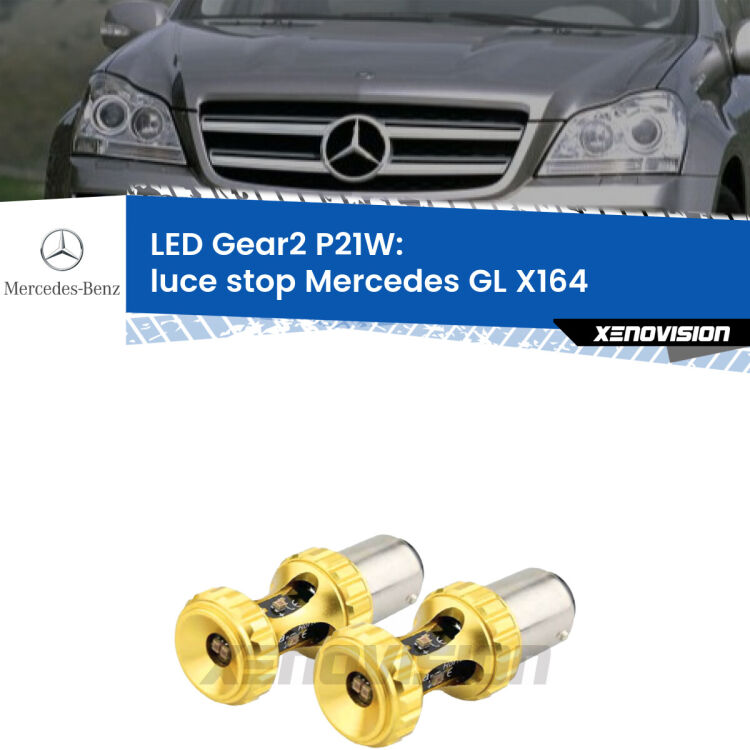 <strong>Luce Stop LED per Mercedes GL</strong> X164 2006 - 2012. Coppia lampade <strong>P21W</strong> super canbus Rosse modello Gear2.