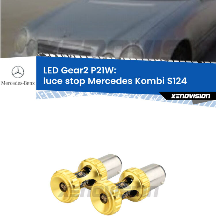 <strong>Luce Stop LED per Mercedes Kombi</strong> S124 1985 - 1993. Coppia lampade <strong>P21W</strong> super canbus Rosse modello Gear2.