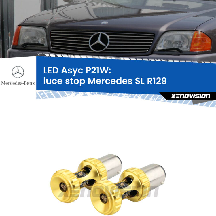 0 Luce Stop LED per Mercedes SL R129 1989 - 2001: P21W Asyc <strong>Luce Stop LED per Mercedes SL</strong> R129 1989 - 2001. Coppia lampade <strong>P21W</strong> super canbus Rosse modello Gear2.
