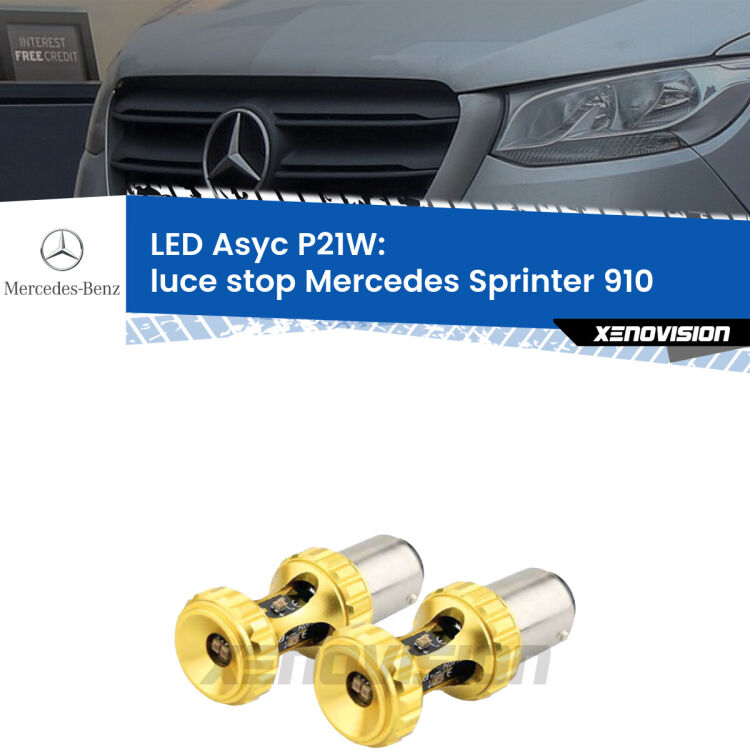 0 Luce Stop LED per Mercedes Sprinter 910 2018 in poi: P21W Asyc <strong>Luce Stop LED per Mercedes Sprinter</strong> 910 2018 in poi. Coppia lampade <strong>P21W</strong> super canbus Rosse modello Gear2.