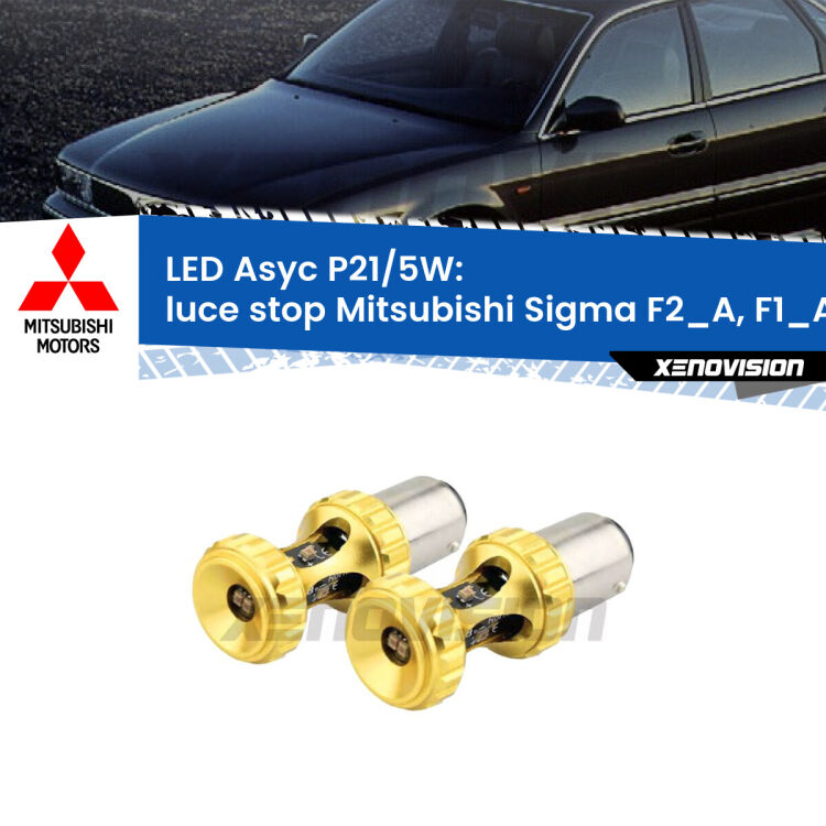 <strong>luce stop LED per Mitsubishi Sigma</strong> F2_A, F1_A 1990 - 1996. Lampadina <strong>P21/5W</strong> rossa Canbus modello Asyc Xenovision.