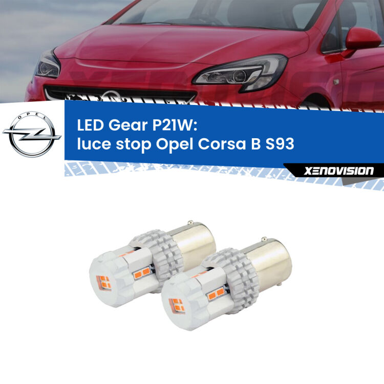 0 Luce Stop LED per Opel Corsa B S93 1993 - 2000: P21W Gear <p>Coppia <strong>LED P21W Rossi per </strong><strong>luce Stop</strong> <strong>Opel</strong> <strong>Corsa B </strong>(S93) 1993 - 2000: ultracompatti, illuminazione a 360 gradi e Canbus. Qualità Massima.</p>
<div> </div>