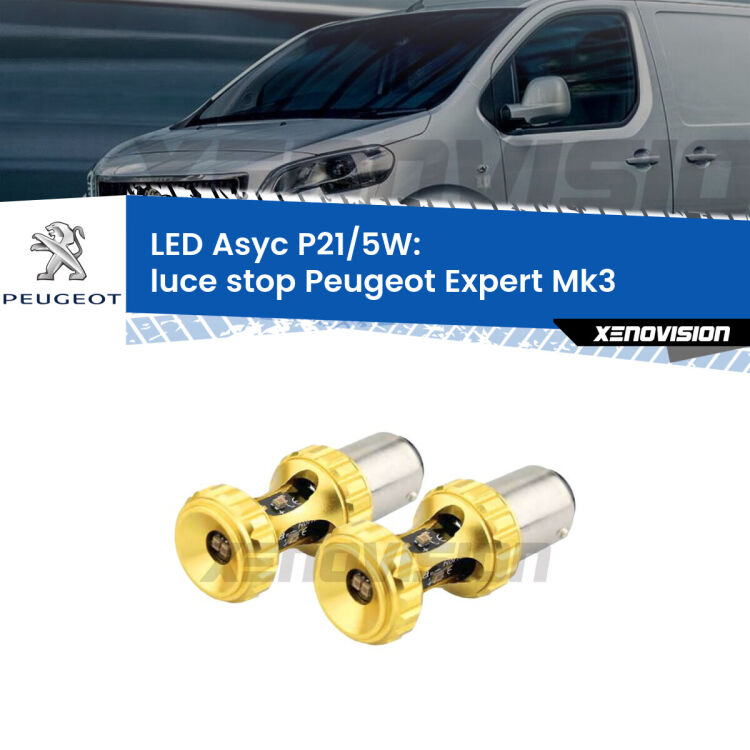 <strong>luce stop LED per Peugeot Expert</strong> Mk3 2016 in poi. Lampadina <strong>P21/5W</strong> rossa Canbus modello Asyc Xenovision.