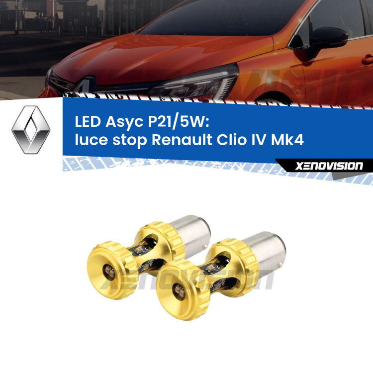 <strong>luce stop LED per Renault Clio IV</strong> Mk4 2012 - 2018. Lampadina <strong>P21/5W</strong> rossa Canbus modello Asyc Xenovision.