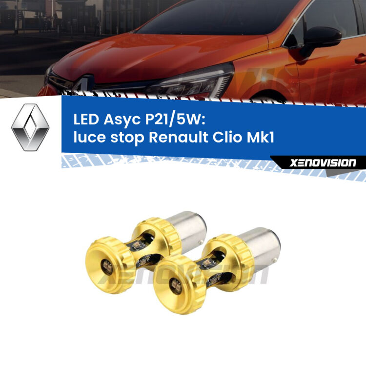 <strong>luce stop LED per Renault Clio</strong> Mk1 1990 - 1998. Lampadina <strong>P21/5W</strong> rossa Canbus modello Asyc Xenovision.