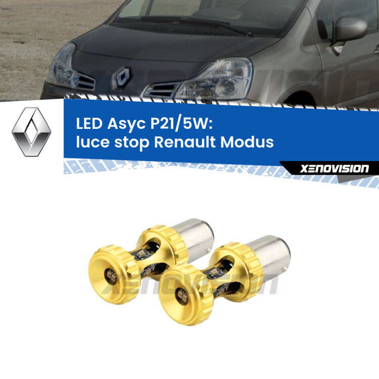<strong>luce stop LED per Renault Modus</strong>  2004 - 2012. Lampadina <strong>P21/5W</strong> rossa Canbus modello Asyc Xenovision.