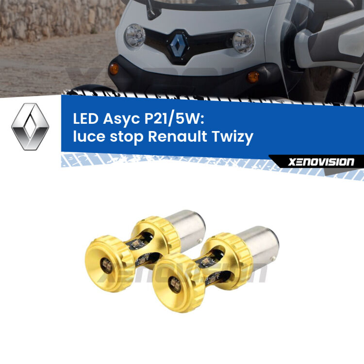 <strong>luce stop LED per Renault Twizy</strong>  2012 in poi. Lampadina <strong>P21/5W</strong> rossa Canbus modello Asyc Xenovision.