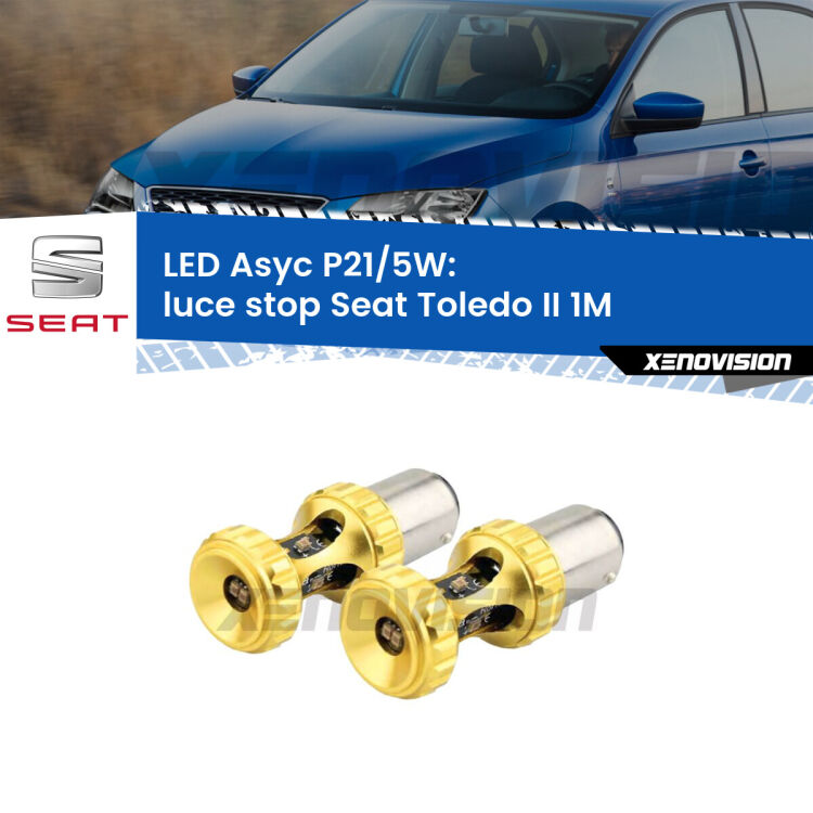<strong>luce stop LED per Seat Toledo II</strong> 1M 1998 - 2006. Lampadina <strong>P21/5W</strong> rossa Canbus modello Asyc Xenovision.