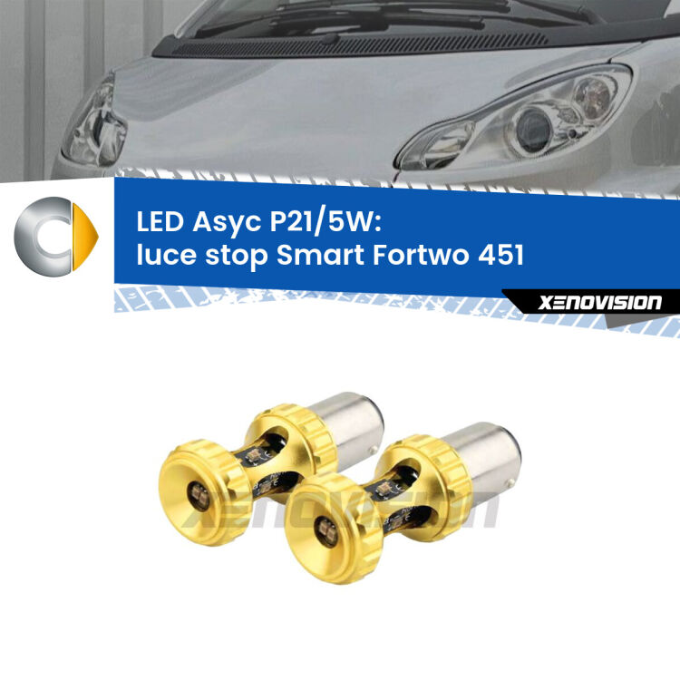<strong>luce stop LED per Smart Fortwo</strong> 451 2007 - 2014. Lampadina <strong>P21/5W</strong> rossa Canbus modello Asyc Xenovision.
