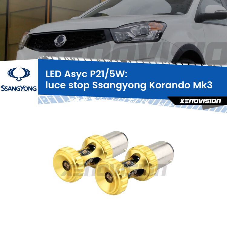 <strong>luce stop LED per Ssangyong Korando</strong> Mk3 2010 - 2012. Lampadina <strong>P21/5W</strong> rossa Canbus modello Asyc Xenovision.