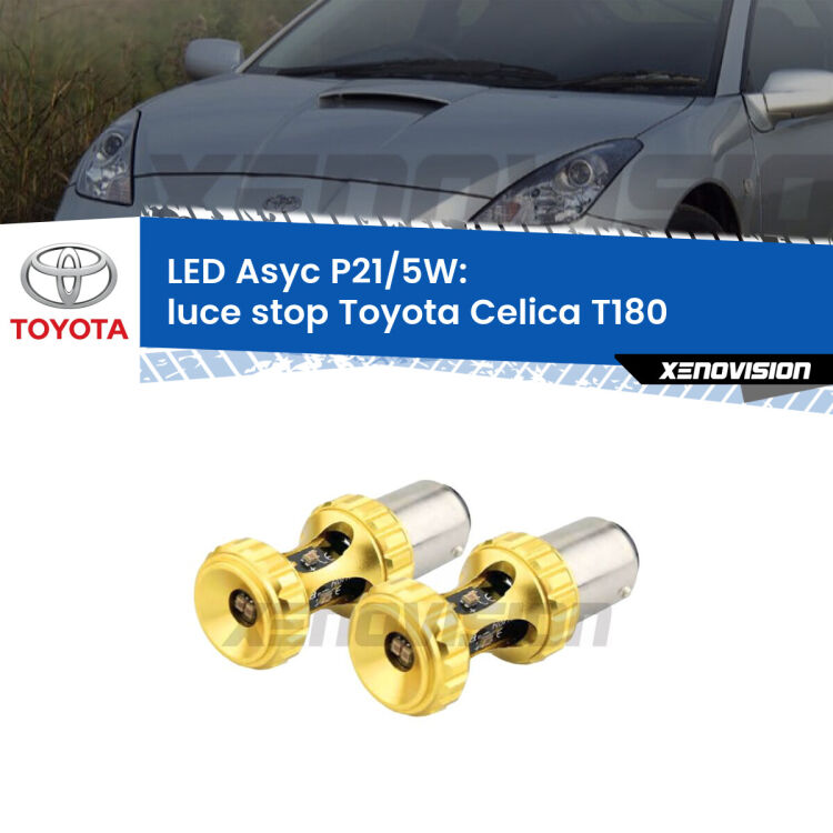0 luce Stop LED per Toyota Celica T180 1989 - 1993: p21/5w Asyc <strong>luce stop LED per Toyota Celica</strong> T180 1989 - 1993. Lampadina <strong>P21/5W</strong> rossa Canbus modello Asyc Xenovision.