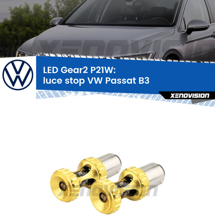 <strong>Luce Stop LED per VW Passat</strong> B3 1994 - 1996. Coppia lampade <strong>P21W</strong> super canbus Rosse modello Gear2.