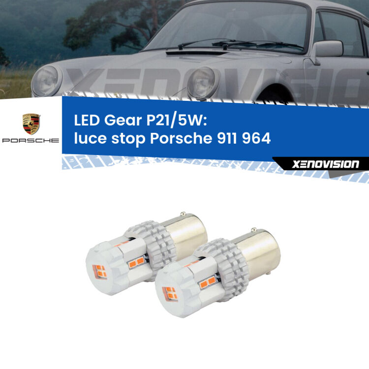 <strong>Luce Stop LED per Porsche 911</strong> 964 1988 - 1993. Due lampade <strong>P21/5W</strong> rosse non canbus modello Gear.