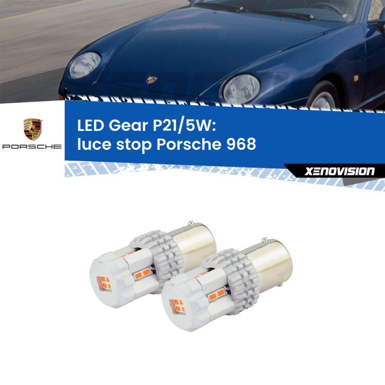 <strong>Luce Stop LED per Porsche 968</strong>  1991 - 1995. Due lampade <strong>P21/5W</strong> rosse non canbus modello Gear.