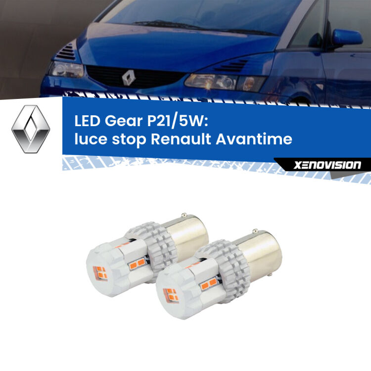 <strong>Luce Stop LED per Renault Avantime</strong>  2001 - 2003. Due lampade <strong>P21/5W</strong> rosse non canbus modello Gear.