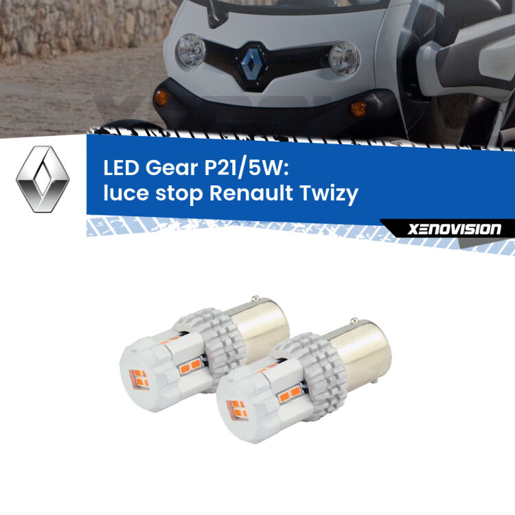 <strong>Luce Stop LED per Renault Twizy</strong>  2012 in poi. Due lampade <strong>P21/5W</strong> rosse non canbus modello Gear.