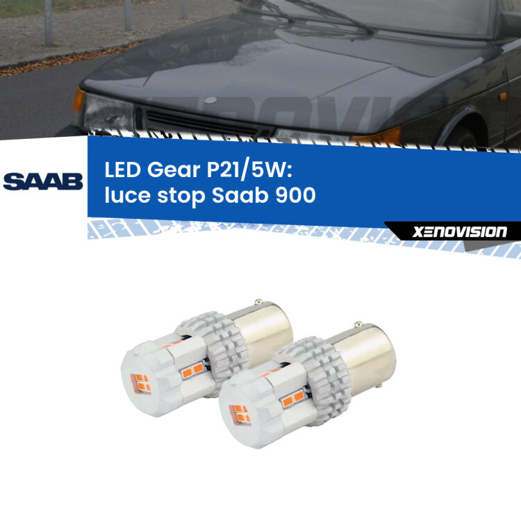 <strong>Luce Stop LED per Saab 900</strong>  1993 - 1998. Due lampade <strong>P21/5W</strong> rosse non canbus modello Gear.