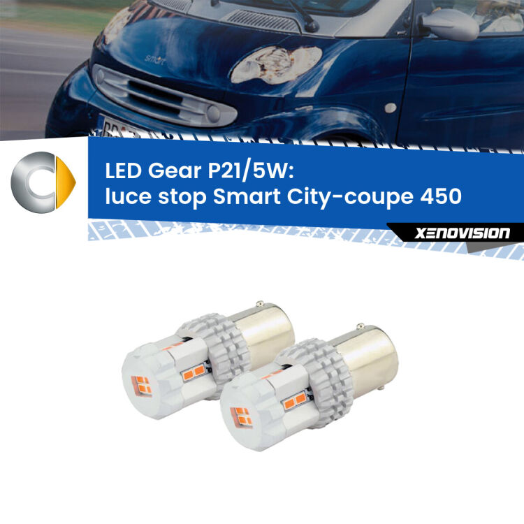 <strong>Luce Stop LED per Smart City-coupe</strong> 450 1998 - 2004. Due lampade <strong>P21/5W</strong> rosse non canbus modello Gear.