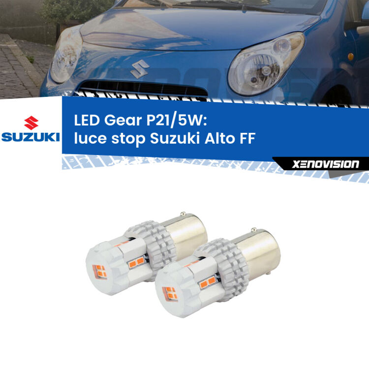 <strong>Luce Stop LED per Suzuki Alto</strong> FF 2002 - 2008. Due lampade <strong>P21/5W</strong> rosse non canbus modello Gear.