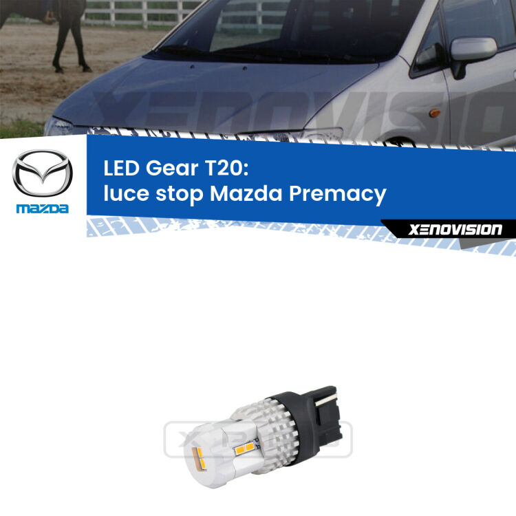 <strong>Luce Stop LED per Mazda Premacy</strong>  1999 - 2005. Lampada <strong>T20</strong> rossa modello Gear.