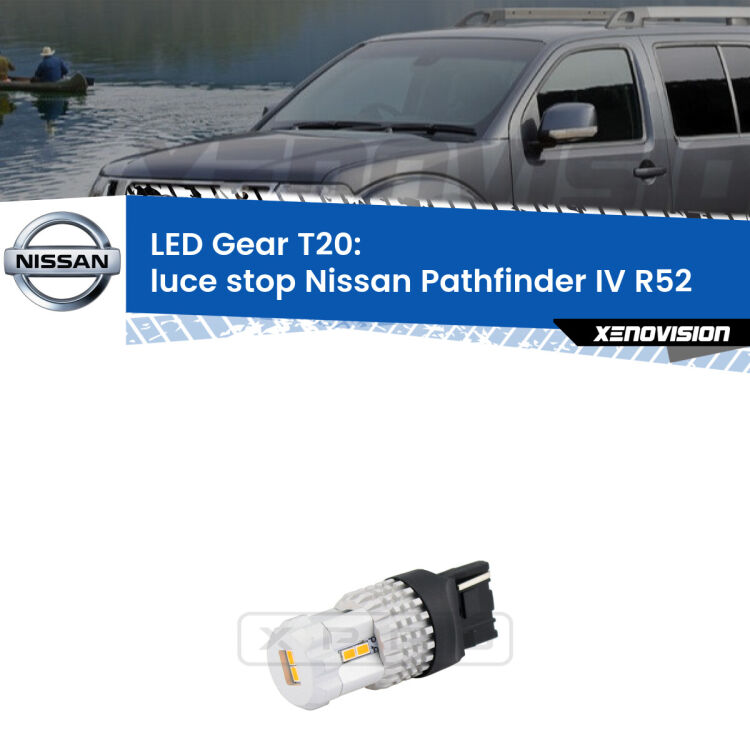 <strong>Luce Stop LED per Nissan Pathfinder IV</strong> R52 2012 in poi. Lampada <strong>T20</strong> rossa modello Gear.