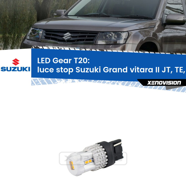 <strong>Luce Stop LED per Suzuki Grand vitara II</strong> JT, TE, TD 2005 - 2013. Lampada <strong>T20</strong> rossa modello Gear.