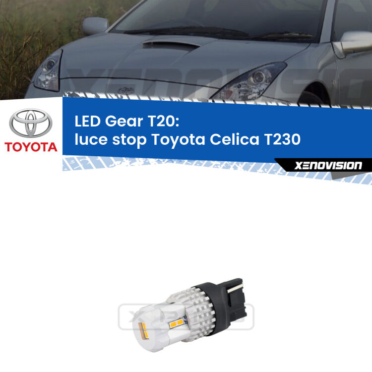 <strong>Luce Stop LED per Toyota Celica</strong> T230 1999 - 2005. Lampada <strong>T20</strong> rossa modello Gear.