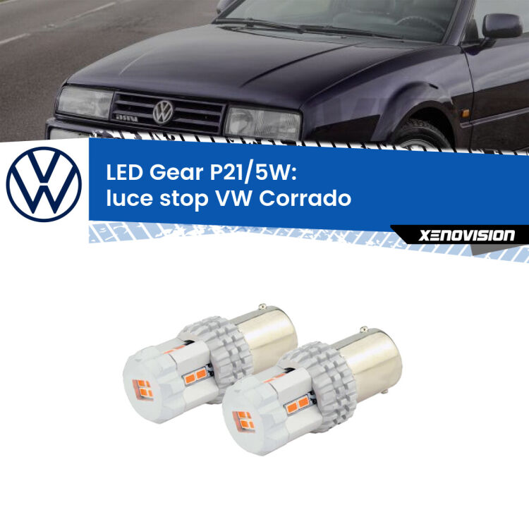 <strong>Luce Stop LED per VW Corrado</strong>  1988 - 1995. Due lampade <strong>P21/5W</strong> rosse non canbus modello Gear.
